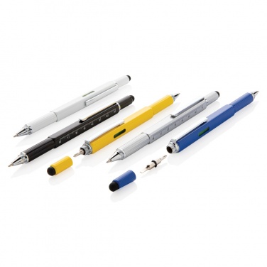 Logo trade promotional giveaways picture of: 5-in-1 aluminium toolpen